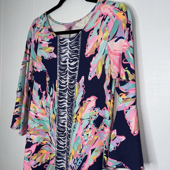 Lilly Pulitzer Women's Ophelia Dress in Bright Navy Al Fresco Size Medium - Picture 3 of 6